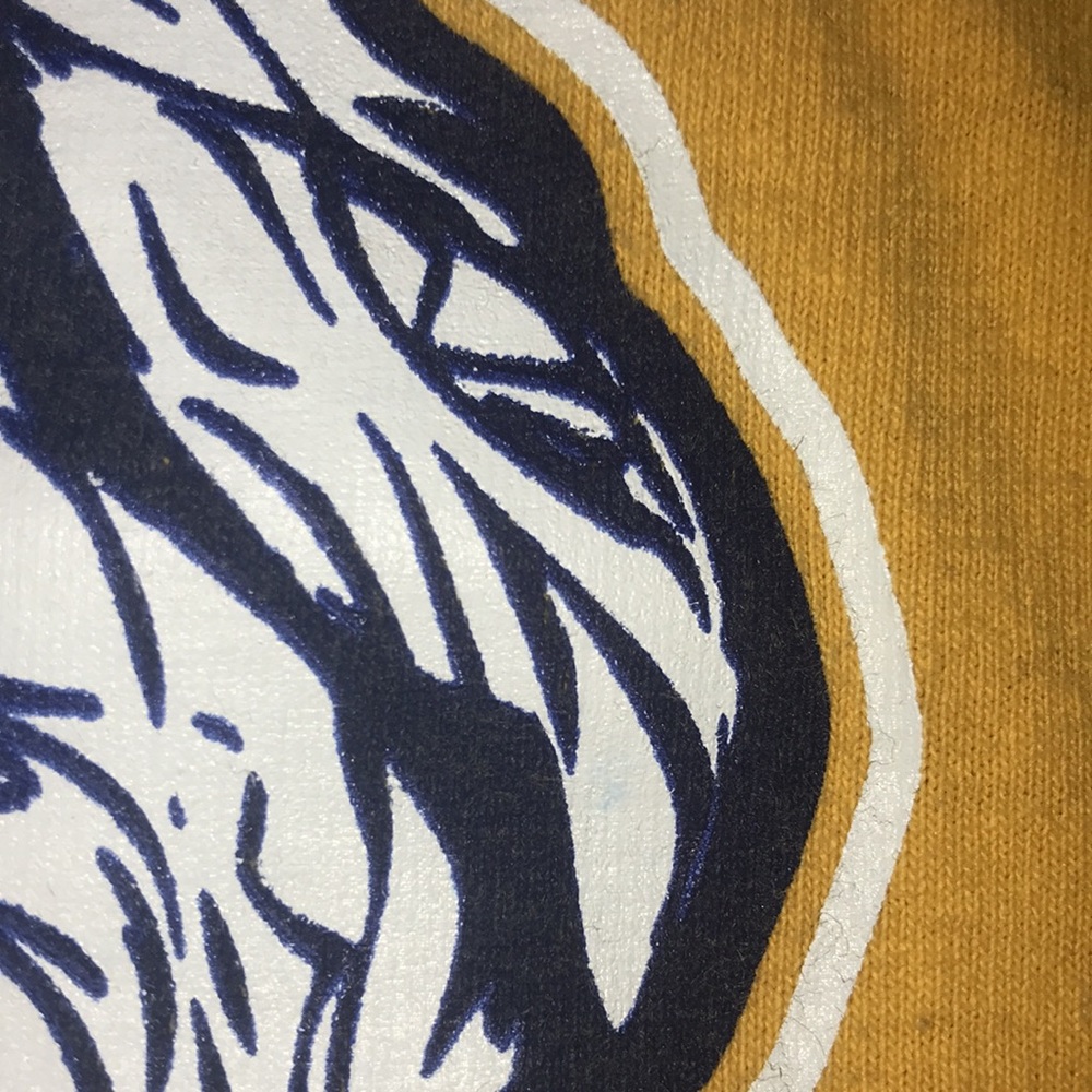 Yellow “Faubion Lions” thrifted crop top - Picture 2 of 2